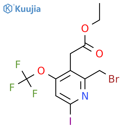 Ethyl 2-(bromomethyl)-6-iodo-4-(trifluoromethoxy)pyridine-3-acetate structure