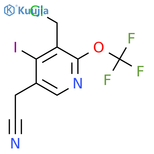 3-(Chloromethyl)-4-iodo-2-(trifluoromethoxy)pyridine-5-acetonitrile structure
