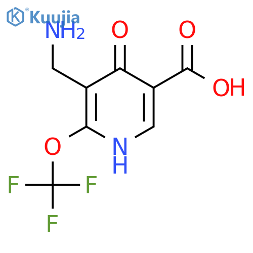3-(Aminomethyl)-4-hydroxy-2-(trifluoromethoxy)pyridine-5-carboxylic acid structure