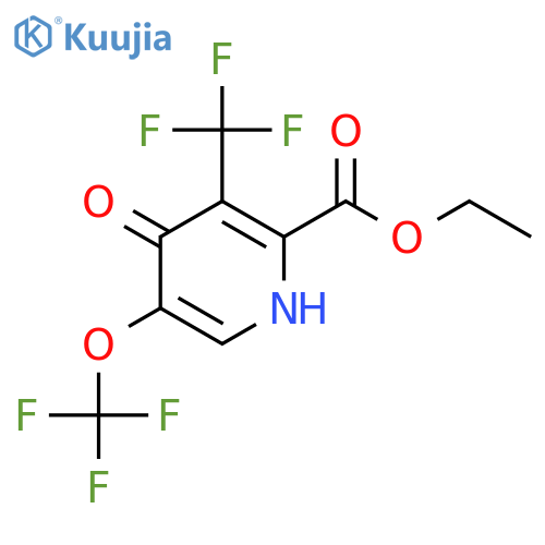 Ethyl 4-hydroxy-5-(trifluoromethoxy)-3-(trifluoromethyl)pyridine-2-carboxylate structure