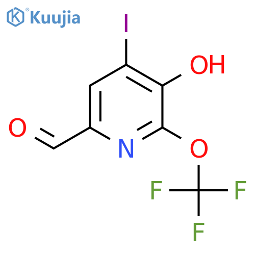 3-Hydroxy-4-iodo-2-(trifluoromethoxy)pyridine-6-carboxaldehyde structure