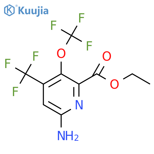 Ethyl 6-amino-3-(trifluoromethoxy)-4-(trifluoromethyl)pyridine-2-carboxylate structure