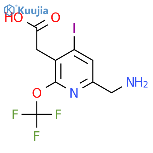 6-(Aminomethyl)-4-iodo-2-(trifluoromethoxy)pyridine-3-acetic acid structure