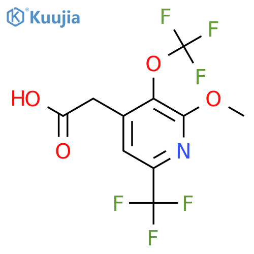 2-Methoxy-3-(trifluoromethoxy)-6-(trifluoromethyl)pyridine-4-acetic acid structure