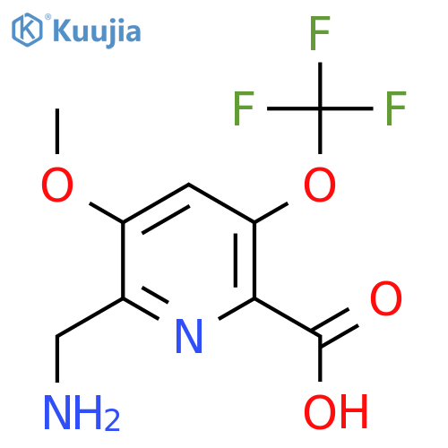 2-(Aminomethyl)-3-methoxy-5-(trifluoromethoxy)pyridine-6-carboxylic acid structure