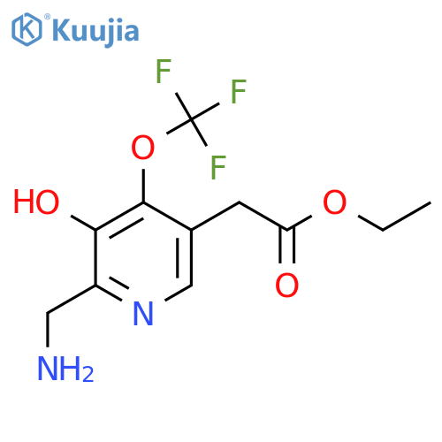 Ethyl 2-(aminomethyl)-3-hydroxy-4-(trifluoromethoxy)pyridine-5-acetate structure