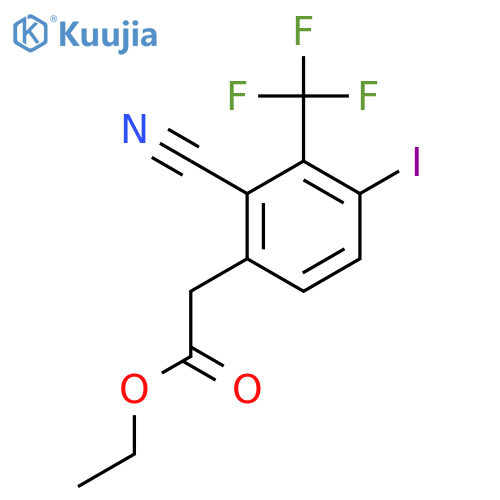Ethyl 2-cyano-4-iodo-3-(trifluoromethyl)phenylacetate structure