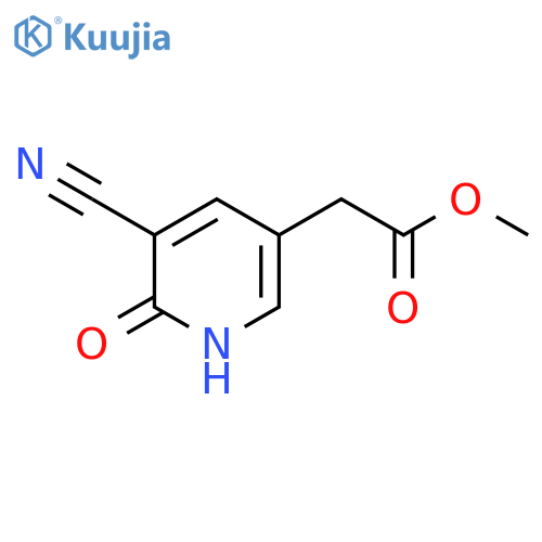 Methyl 3-cyano-2-hydroxypyridine-5-acetate structure