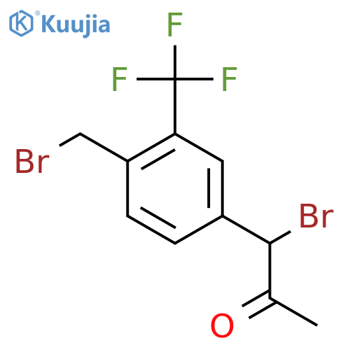 1-Bromo-1-(4-(bromomethyl)-3-(trifluoromethyl)phenyl)propan-2-one structure