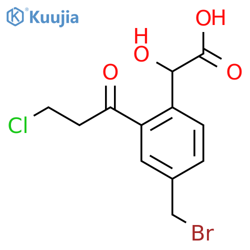 4-(Bromomethyl)-2-(3-chloropropanoyl)mandelic acid structure