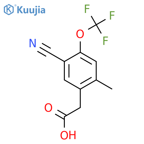 5-Cyano-2-methyl-4-(trifluoromethoxy)phenylacetic acid structure