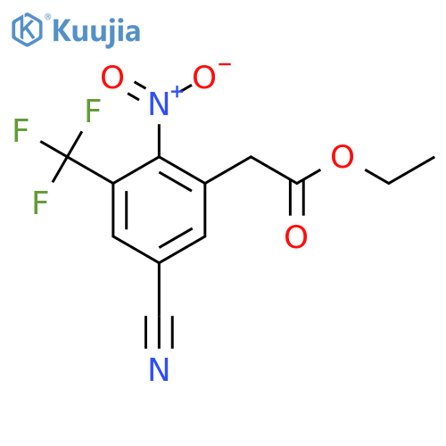 Ethyl 5-cyano-2-nitro-3-(trifluoromethyl)phenylacetate structure