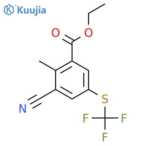 Ethyl 3-cyano-2-methyl-5-(trifluoromethylthio)benzoate structure