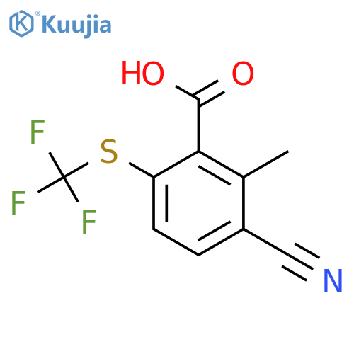 3-Cyano-2-methyl-6-(trifluoromethylthio)benzoic acid structure