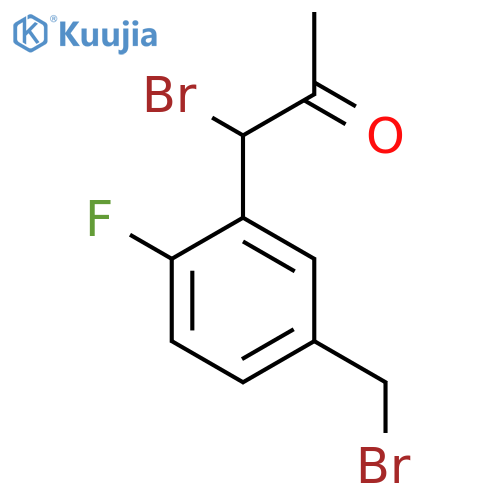 1-Bromo-1-(5-(bromomethyl)-2-fluorophenyl)propan-2-one structure