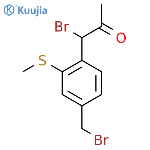 1-Bromo-1-(4-(bromomethyl)-2-(methylthio)phenyl)propan-2-one structure