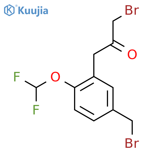 3-Bromo-1-(5-(bromomethyl)-2-(difluoromethoxy)phenyl)propan-2-one structure