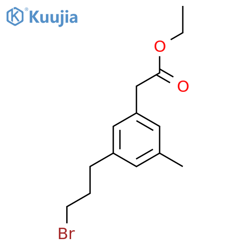 Ethyl 3-(3-bromopropyl)-5-methylphenylacetate structure