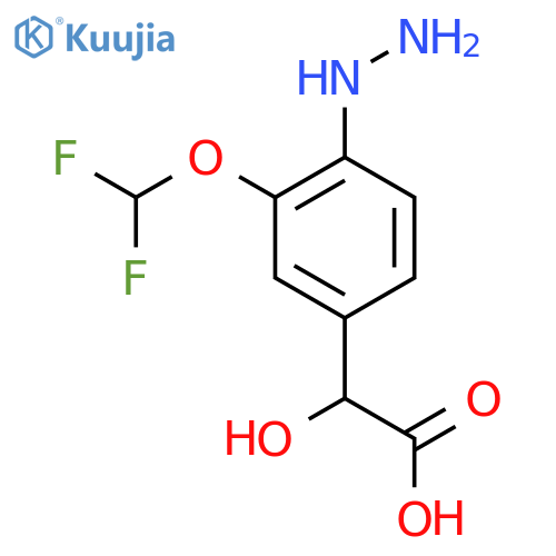 3-(Difluoromethoxy)-4-hydrazinylmandelic acid structure