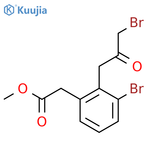 Methyl 3-bromo-2-(3-bromo-2-oxopropyl)phenylacetate structure