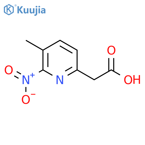 3-Methyl-2-nitropyridine-6-acetic acid structure