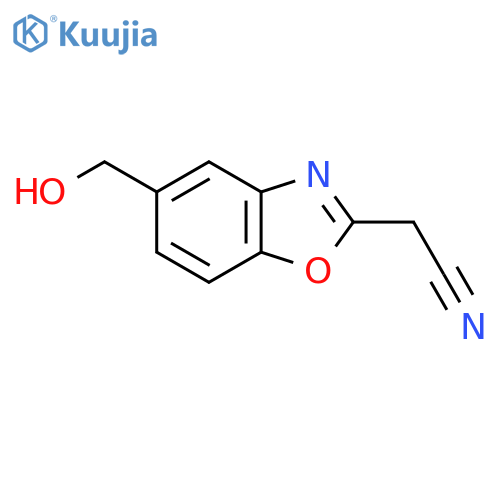 5-(Hydroxymethyl)benzo[d]oxazole-2-acetonitrile structure