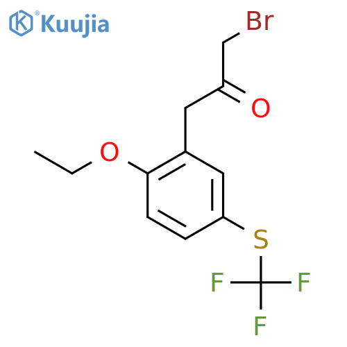 1-Bromo-3-(2-ethoxy-5-(trifluoromethylthio)phenyl)propan-2-one structure