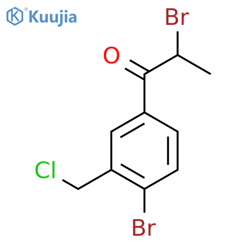 2-Bromo-1-(4-bromo-3-(chloromethyl)phenyl)propan-1-one structure