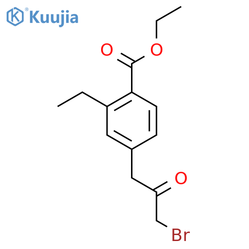 Ethyl 4-(3-bromo-2-oxopropyl)-2-ethylbenzoate structure