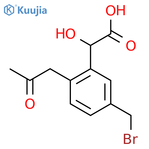 5-(Bromomethyl)-2-(2-oxopropyl)mandelic acid structure