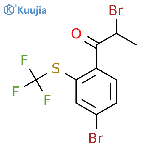 2-Bromo-1-(4-bromo-2-(trifluoromethylthio)phenyl)propan-1-one structure