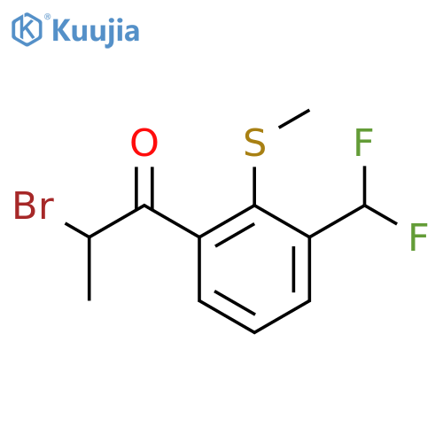 2-Bromo-1-(3-(difluoromethyl)-2-(methylthio)phenyl)propan-1-one structure