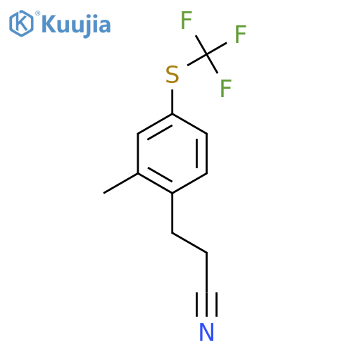 3-(2-Methyl-4-(trifluoromethylthio)phenyl)propanenitrile structure