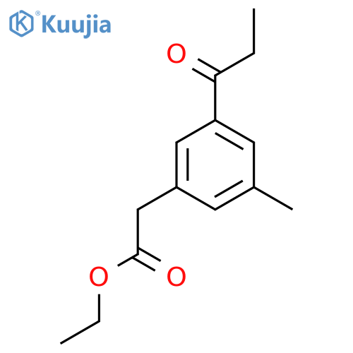 Ethyl 3-methyl-5-propionylphenylacetate structure