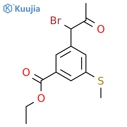 Ethyl 3-(1-bromo-2-oxopropyl)-5-(methylthio)benzoate structure