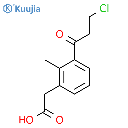 3-(3-Chloropropanoyl)-2-methylphenylacetic acid structure