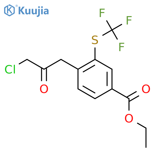 Ethyl 4-(3-chloro-2-oxopropyl)-3-(trifluoromethylthio)benzoate structure