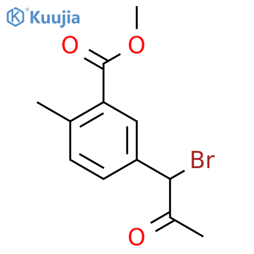 Methyl 5-(1-bromo-2-oxopropyl)-2-methylbenzoate structure