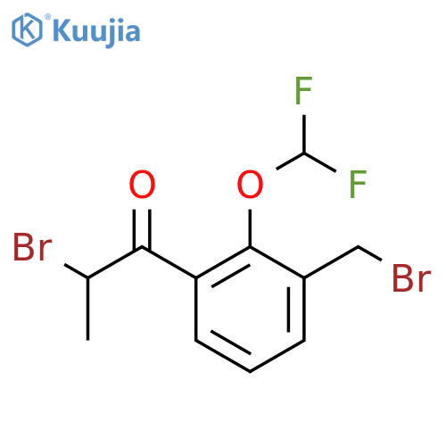 2-Bromo-1-(3-(bromomethyl)-2-(difluoromethoxy)phenyl)propan-1-one structure