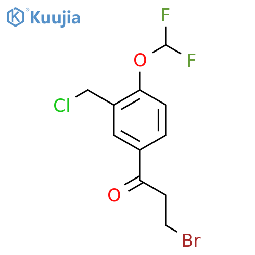 3-Bromo-1-(3-(chloromethyl)-4-(difluoromethoxy)phenyl)propan-1-one structure