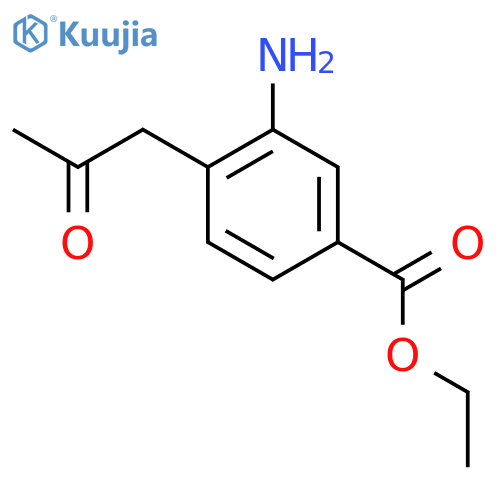 Ethyl 3-amino-4-(2-oxopropyl)benzoate structure