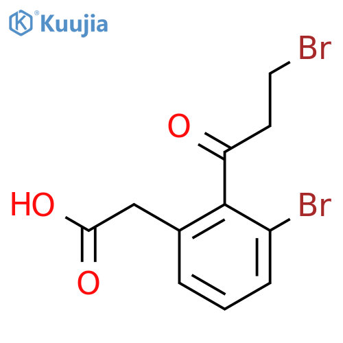 3-Bromo-2-(3-bromopropanoyl)phenylacetic acid structure