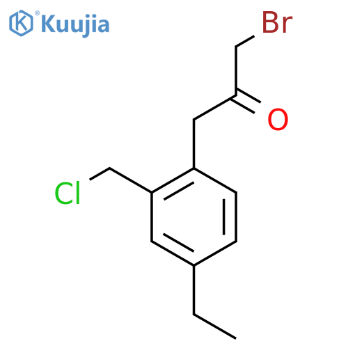 1-Bromo-3-(2-(chloromethyl)-4-ethylphenyl)propan-2-one structure