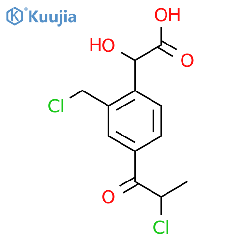 2-(Chloromethyl)-4-(2-chloropropanoyl)mandelic acid structure