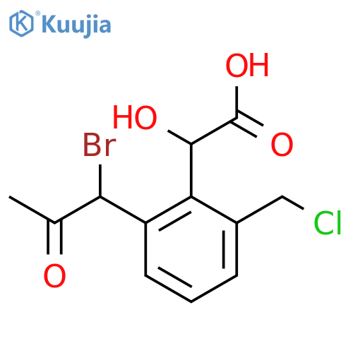 2-(1-Bromo-2-oxopropyl)-6-(chloromethyl)mandelic acid structure
