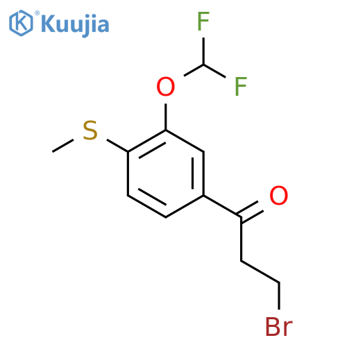 3-Bromo-1-(3-(difluoromethoxy)-4-(methylthio)phenyl)propan-1-one structure