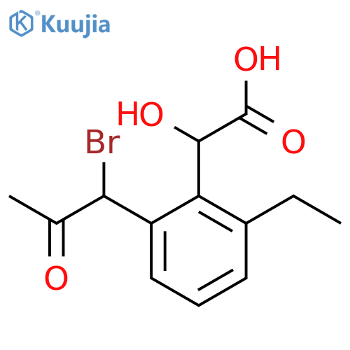2-(1-Bromo-2-oxopropyl)-6-ethylmandelic acid structure