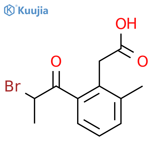 2-(2-Bromopropanoyl)-6-methylphenylacetic acid structure