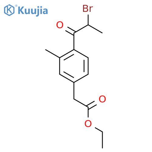 Ethyl 4-(2-bromopropanoyl)-3-methylphenylacetate structure