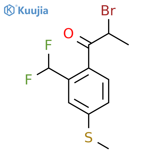 2-Bromo-1-(2-(difluoromethyl)-4-(methylthio)phenyl)propan-1-one structure